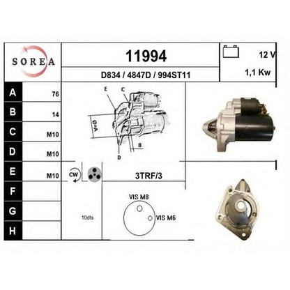 Foto Motor de arranque EAI 11994