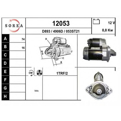 Foto Motor de arranque EAI 12053