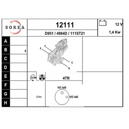 Фото Стартер EAI 12111