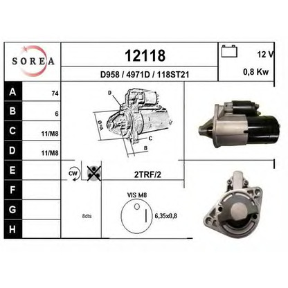 Foto Motor de arranque EAI 12118