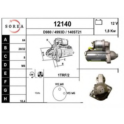 Foto Motor de arranque EAI 12140