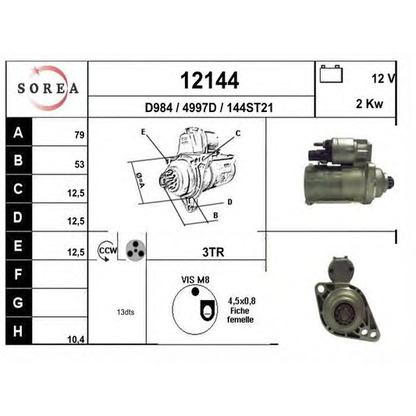 Foto Motor de arranque EAI 12144