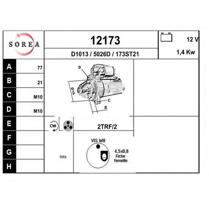 Foto Motor de arranque EAI 12173