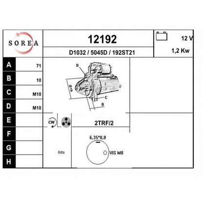 Foto Motor de arranque EAI 12192