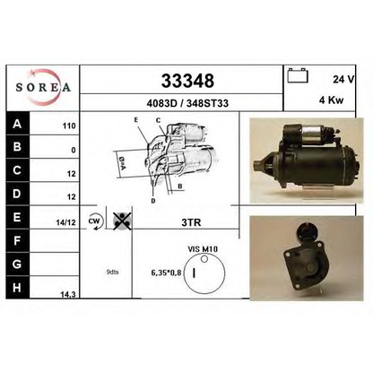 Foto Motor de arranque EAI 33348