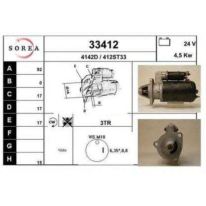 Foto Motor de arranque EAI 33412