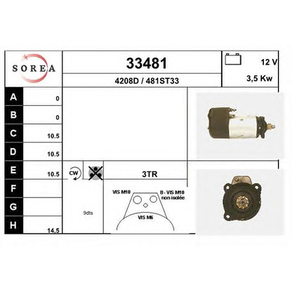 Foto Motor de arranque EAI 33481