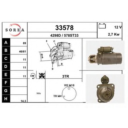 Foto Motor de arranque EAI 33578