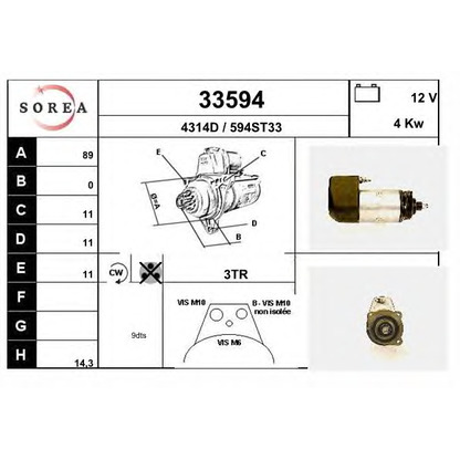 Foto Motor de arranque EAI 33594