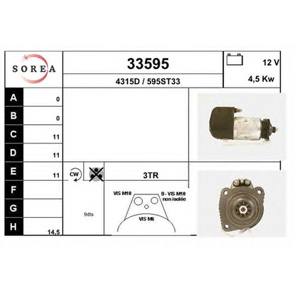 Foto Motor de arranque EAI 33595