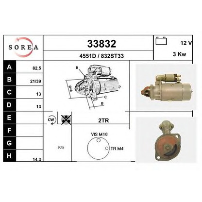 Foto Motor de arranque EAI 33832