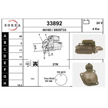 Foto Motor de arranque EAI 33892