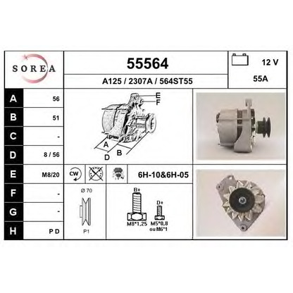 Zdjęcie Alternator EAI 55564