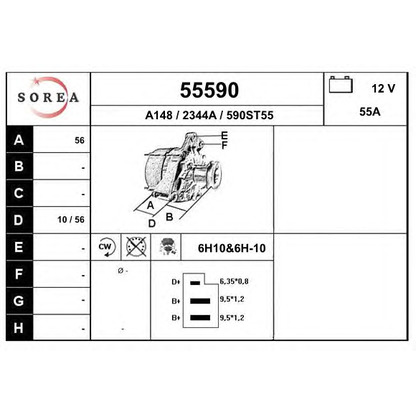 Zdjęcie Alternator EAI 55590