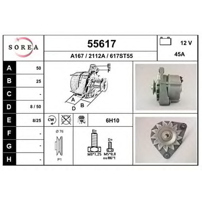 Zdjęcie Alternator EAI 55617