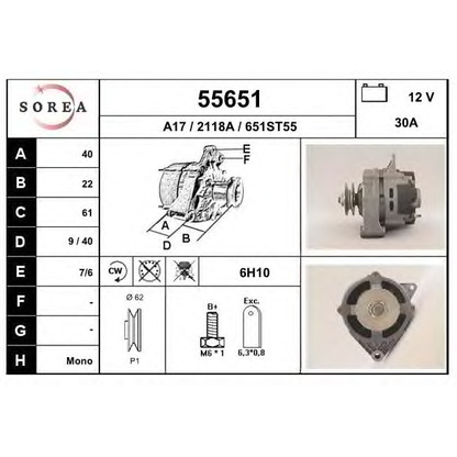 Photo Alternator EAI 55651