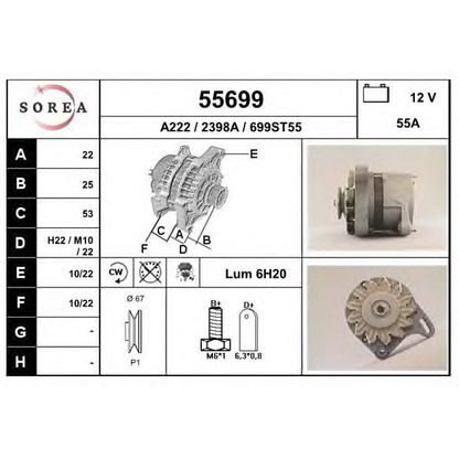 Zdjęcie Alternator EAI 55699