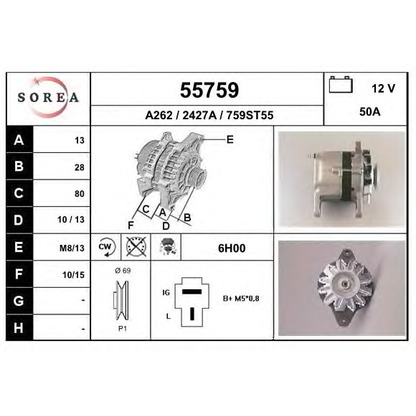 Zdjęcie Alternator EAI 55759