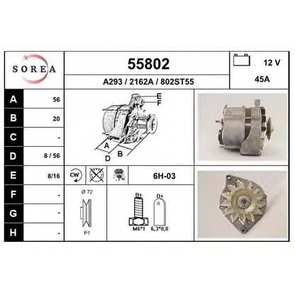 Zdjęcie Alternator EAI 55802