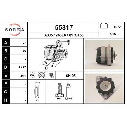 Zdjęcie Alternator EAI 55817