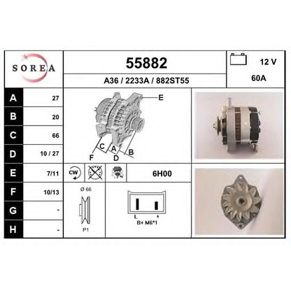 Zdjęcie Alternator EAI 55882