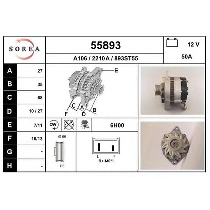 Zdjęcie Alternator EAI 55893