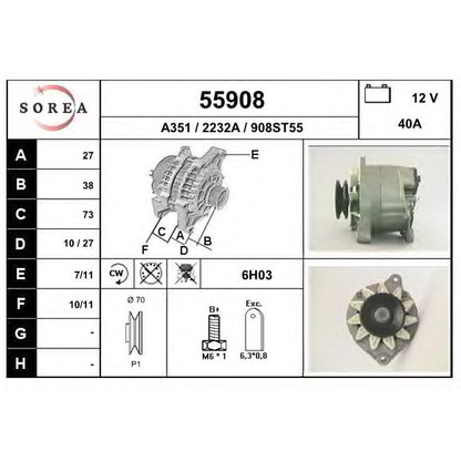 Foto Alternador EAI 55908