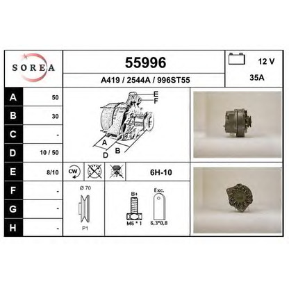 Zdjęcie Alternator EAI 55996