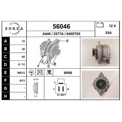 Zdjęcie Alternator EAI 56046