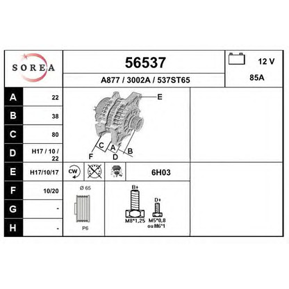 Zdjęcie Alternator EAI 56537