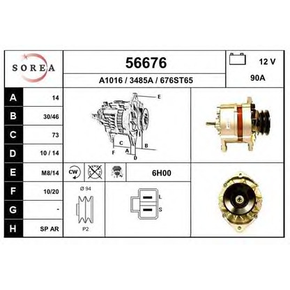 Zdjęcie Alternator EAI 56676