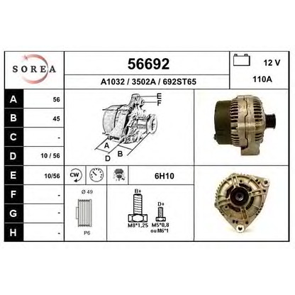 Zdjęcie Alternator EAI 56692