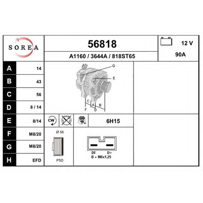 Zdjęcie Alternator EAI 56818