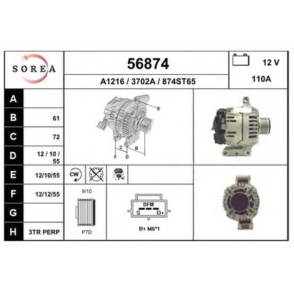 Zdjęcie Alternator EAI 56874