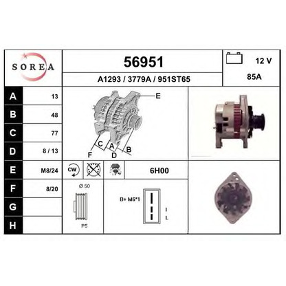 Zdjęcie Alternator EAI 56951