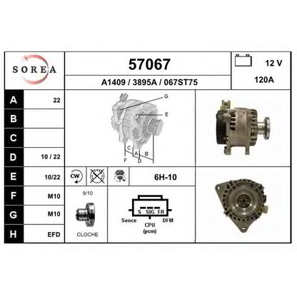 Zdjęcie Alternator EAI 57067