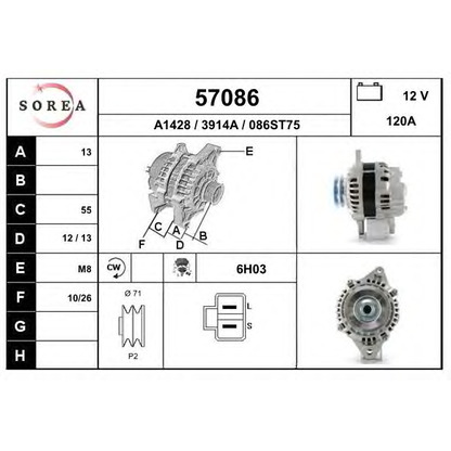 Foto Alternador EAI 57086