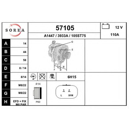 Foto Alternador EAI 57105