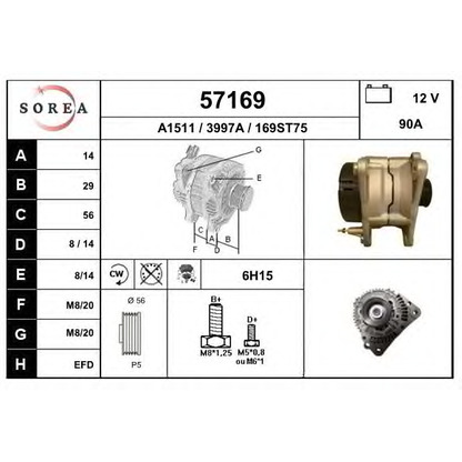 Zdjęcie Alternator EAI 57169