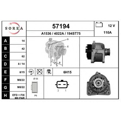 Zdjęcie Alternator EAI 57194