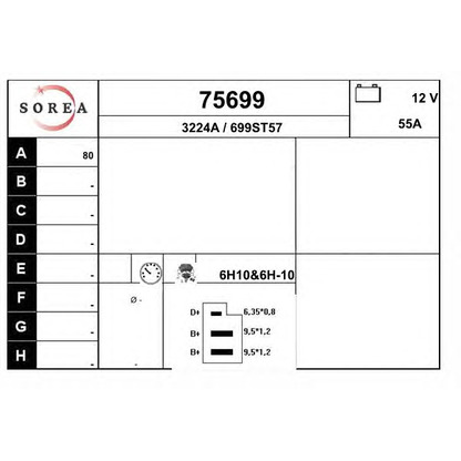 Zdjęcie Alternator EAI 75699