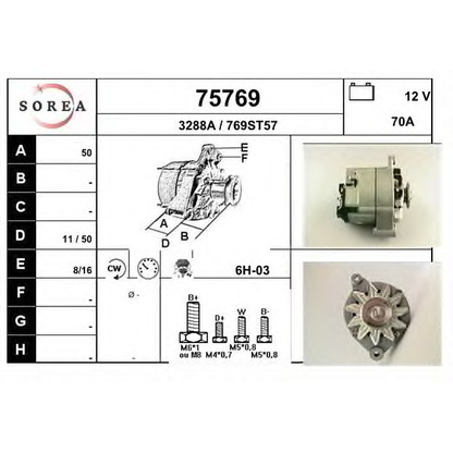 Zdjęcie Alternator EAI 75769