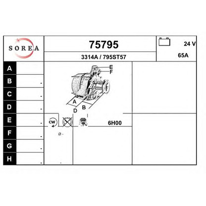 Zdjęcie Alternator EAI 75795