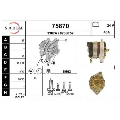 Zdjęcie Alternator EAI 75870