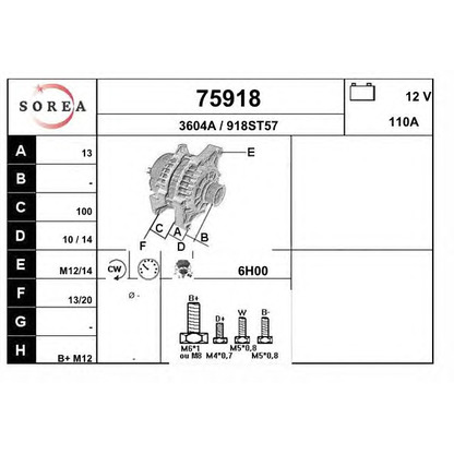 Photo Alternator EAI 75918