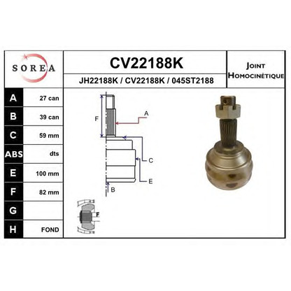 Foto Giunto, Semiasse EAI CV22188K