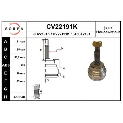 Foto Giunto, Semiasse EAI CV22191K