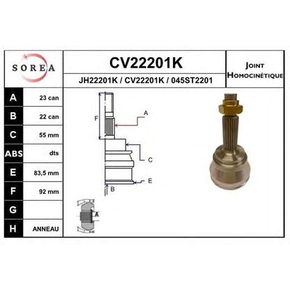 Foto Giunto, Semiasse EAI CV22201K