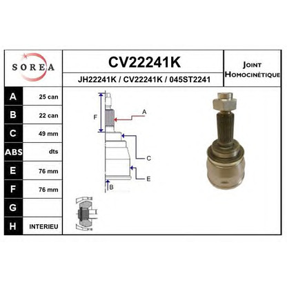 Foto Giunto, Semiasse EAI CV22241K