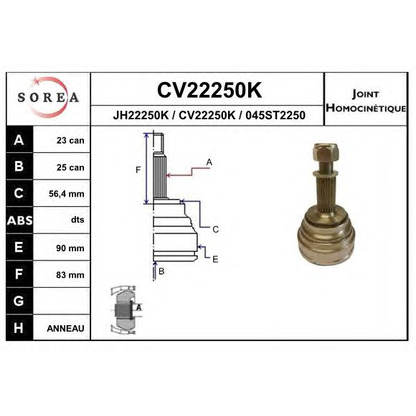 Foto Giunto, Semiasse EAI CV22250K